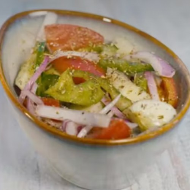 Side Cucumber & Tomato Salad.